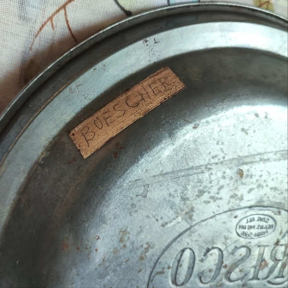 Vintage CRISCO Brand Promotional Metal? Tin? Pie Baking Pan Early 1900's *RUST* - Picture 3 of 5